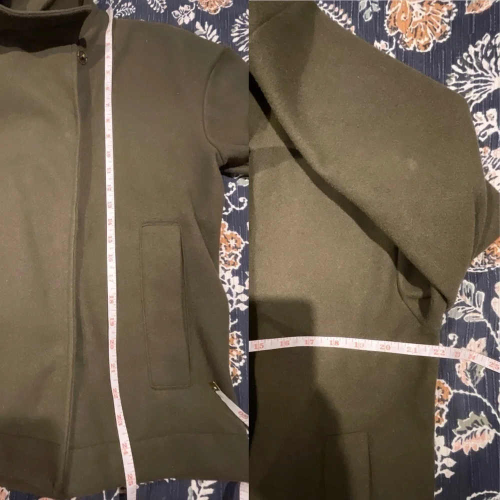 Banana Republic Factory Melton Moto Jacket Green Small - Picture 12 of 16